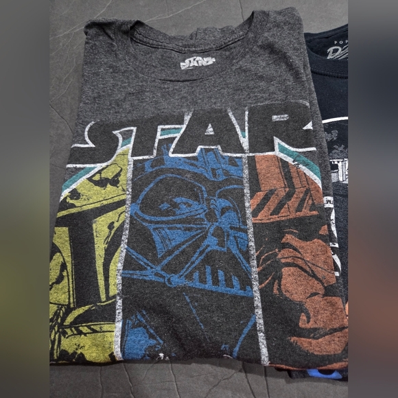 Lot Of 3 Men's Short Sleeve Tees in Charcoal Black and Turquoise Size L - Picture 2 of 10